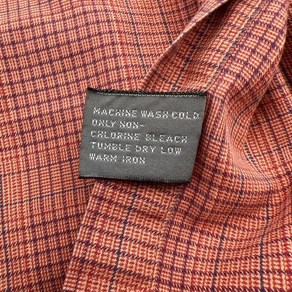 Talbots Men Long Sleeve Button Up Orange Shirt Size Large - Picture 6 of 11